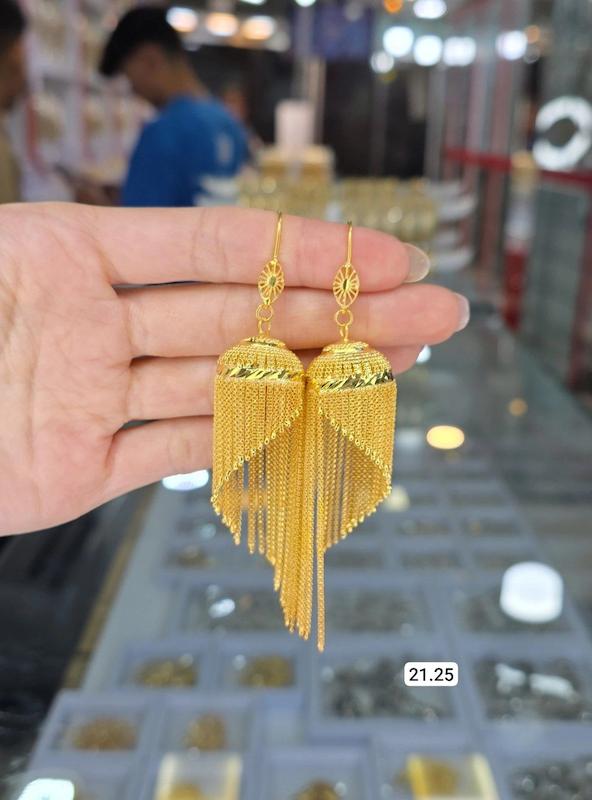 گوشواره جمکه نقره ابکاری طلا