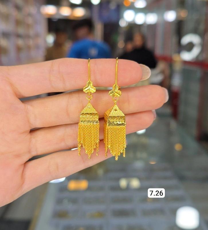 گوشواره جمکه نقره ابکاری طلا 
