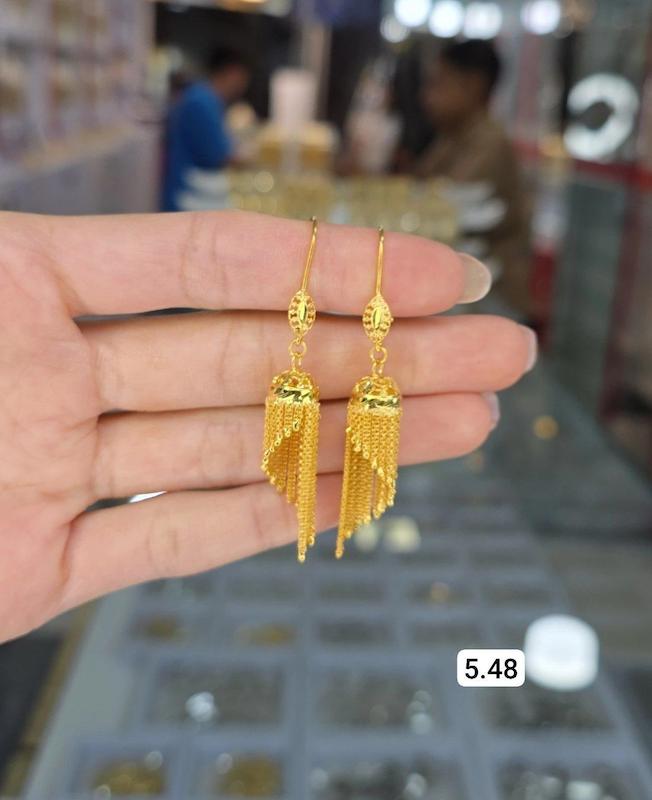 گوشواره جمکه نقره ابکاری طلا 