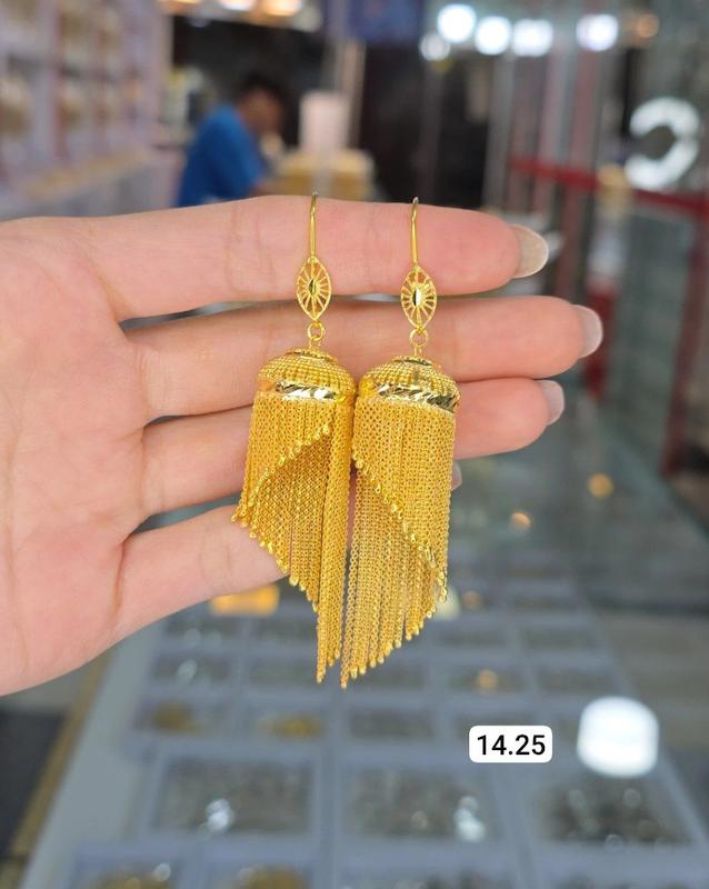 گوشواره جمکه نقره ابکاری طلا 