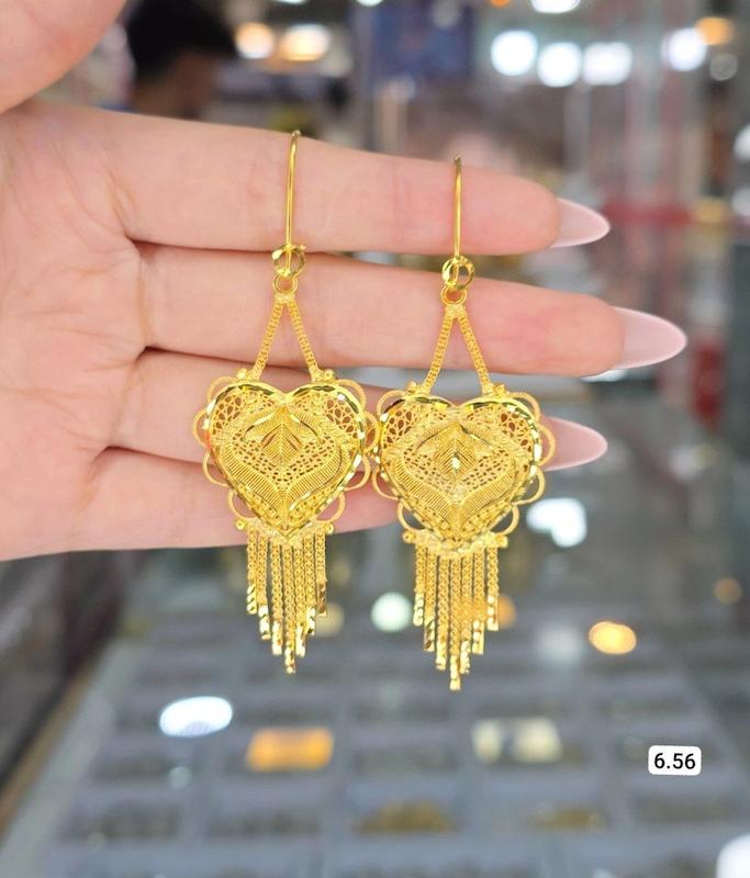 گوشواره کشمیری نقره ابکاری طلا