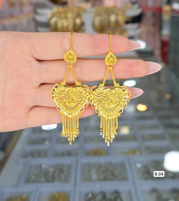 گوشواره کشمیری نقره ابکاری طلا