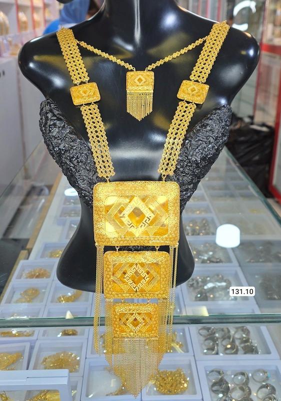 گردنبند نقره عربی ابکاری طلا