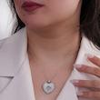 پلاک نقره طرح قلب نگین‌دار شمیم سیلور 100150040