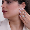گوشواره نقره آویزی سنگ سبز سلطنتی 10015008