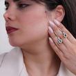 گوشواره نقره آویزی سنگ سبز سلطنتی 10015008