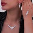 سرویس نقره زنانه طرح برگ با نگین‌های میکروست و باگت 1015111