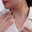 گردنبند نقره زنانه طرح قلب صورتی با نگین میکروست 10000150061