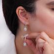 گوشواره نقره زنانه طرح بیضی با نگین مرکزی و میکروست 100150068