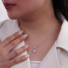 نیم‌ست نقره زنانه طرح بیضی با نگین مرکزی و میکروست 10150068