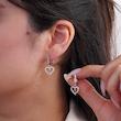 نیم‌ست نقره زنانه طرح قلب دوبل با نگین میکروست 10150069