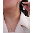 نیم‌ست نقره زنانه طرح زنجیر با نگین میکروست 10150080