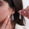 گوشواره نقره زنانه آویزی طرح زنجیر با نگین میکروست 100150080