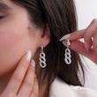 گوشواره نقره زنانه آویزی طرح زنجیر با نگین میکروست 100150080