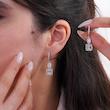 گوشواره نقره زنانه آویزی مستطیلی باگت 100150072