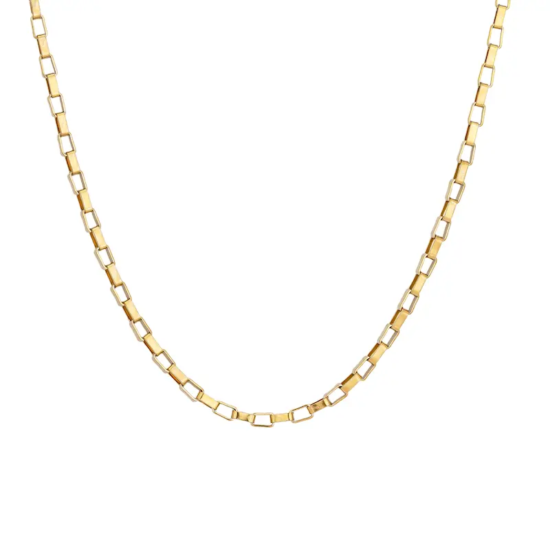 زنجیر مردانه, گلد بریک اسلیم, زنجیر آجری ظریف, استیل طلایی, بدلیجات مردانه, استایل مینیمال, زنجیر ترندی, هدیه مردانه, ولنتاین, روز مرد