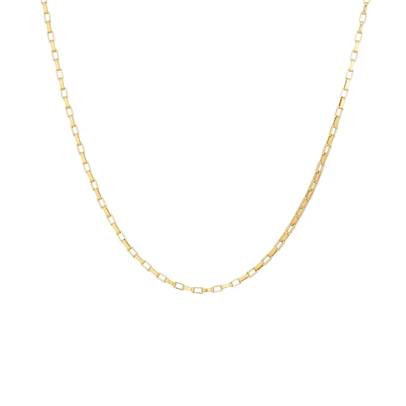 زنجیر مردانه, گلد بریک لانگ, زنجیر آجری کلاسیک, استیل طلایی, بدلیجات مردانه, استایل خیابانی, زنجیر مردانه بلند, هدیه مردانه, ولنتاین, روز مرد