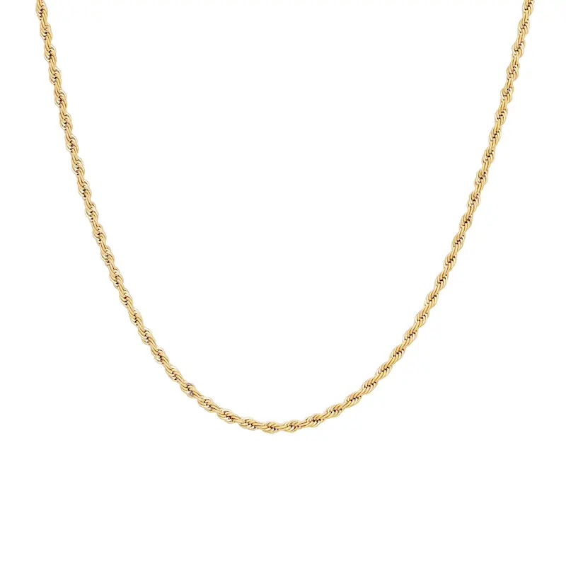 زنجیر مردانه, گلد روپ کلاسیک, زنجیر طنابی, استیل طلایی, بدلیجات مردانه, استایل خیابانی, زنجیر مردانه بلند, هدیه مردانه, ولنتاین, روز مرد