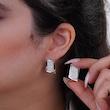 نیم ست نقره هندسی نگین‌دار شمیم سیلور 10150092