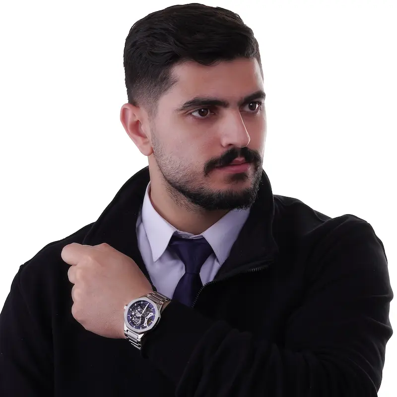 ساعت مردانه, کرست, ساعت اتوماتیک, ساعت اسکلتون, ساعت بند استیل, ساعت لوکس, استایل رسمی مردانه, هدیه مردانه
