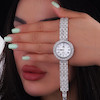 ساعت نقره‌ای با نگین میکروست شمیم سیلور102002