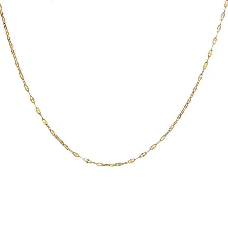 گردنبند زنانه, زنجیر طلایی, نقرینه, زنجیر بیضی, گردنی ظریف, اکسسوری زنانه, استایل مینیمال, هدیه زنانه