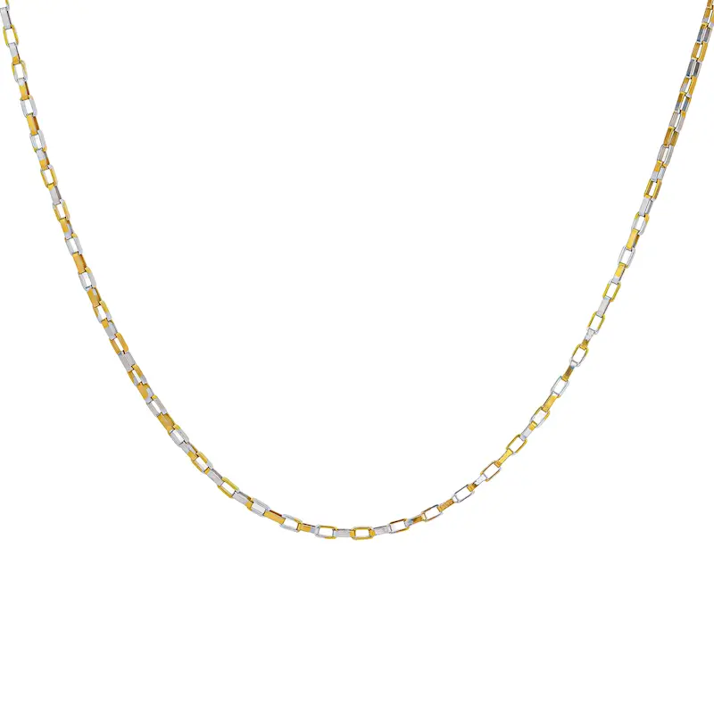 گردنبند زنانه, زنجیر کارتیر, نقرینه, گردنی دو رنگ, اکسسوری زنانه, استایل مدرن, هدیه زنانه