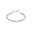 دستبند نقره مهرهای سهرنگ ظریف زنانه 10802