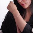 دستبند نقره مهرهای سهرنگ ظریف زنانه 10802