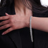 دستبند نقره زنانه طرح برگ نگین‌دار شمیم سیلور 1015047