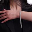 دستبند نقره زنانه طرح برگ نگین‌دار شمیم سیلور 1015047