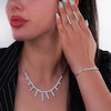 ست نقره لوکس آویزدار با نگین 101594