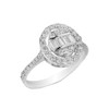 انگشتر نقره زنانه نگین باگت دایره‌ای شمیم سیلور 101550
