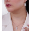 نیم ست نقره زنانه طرح شکوفه نگین‌دار شمیم سیلور 1015005