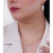 نیم ست نقره زنانه طرح شکوفه نگین‌دار شمیم سیلور 1015005