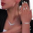سرویس نقره زنانه شمیم سیلور طرح شکوفه نگین‌دار 101572