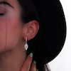گوشواره نقره زنانه طرح برگ نگین‌دار 100001546