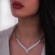 گردنبند نقره زنانه طرح V نگین‌دار لوکس 10001540