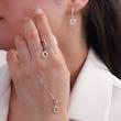 نیم ست نقره زنانه طرح حلقه نگین‌دار شمیم سیلور 10150083