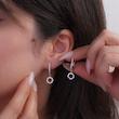 گوشواره نقره زنانه حلقه‌ای نگین‌دار شمیم سیلور 100150083