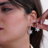 گوشواره نقره طرح گل نگین‌دار شمیم سیلور 1000150053