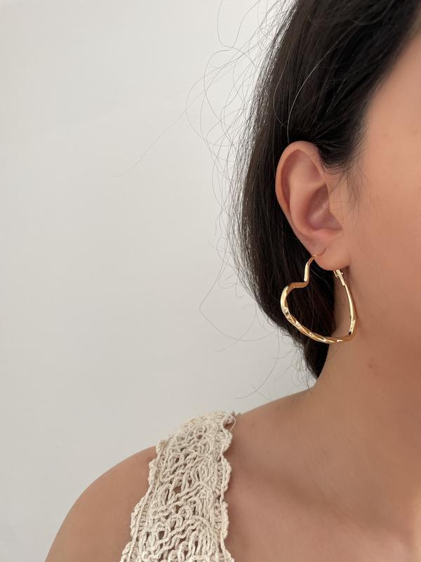 گوشواره قلب حلقه ای