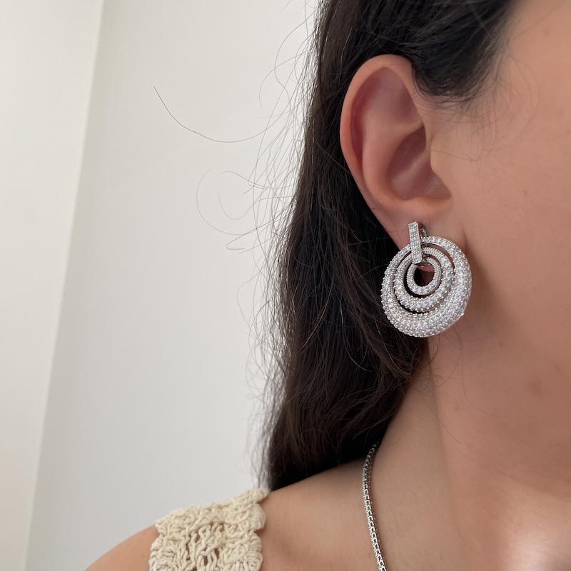 گوشواره جواهری سه حلقه