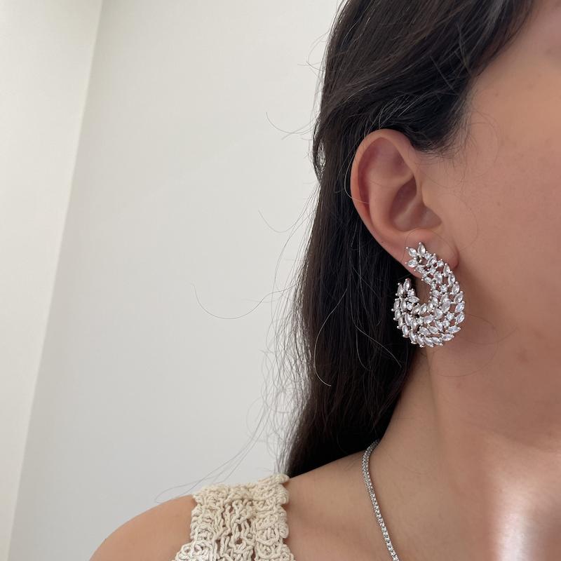 گوشواره جواهری برگ