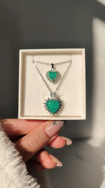 گردنبند قلب سبز🥹💚