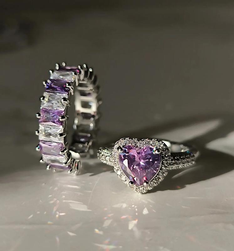 انگشتر قلب بنفش💜