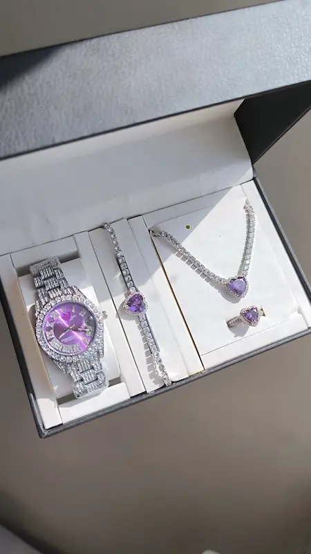 دستبند قلب بنفش😚💜