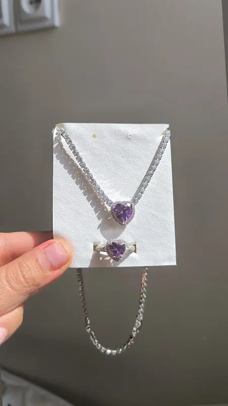 گردنبند قلب بنفش💜🤤