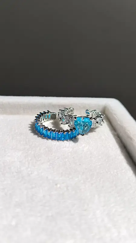 انگشتر قلب آبی🩵