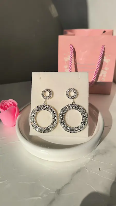 گوشواره حلقه‌ای🥹🤍